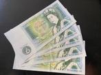 5 x 1 pond  UNC Bank of England opeenvolgende nummers, Ophalen of Verzenden, Overige landen, Setje