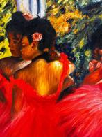 Dansers in Roze (1869) Edgar Degas handgeschilderd, Ophalen of Verzenden