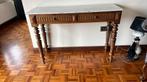 Antieke side table met marmer blad, Huis en Inrichting, Tafels | Sidetables, Ophalen, Zo goed als nieuw, 25 tot 50 cm, Rechthoekig