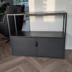 Zwarte stalen opbergkast metalen kast, Ophalen, Gebruikt, 25 tot 50 cm, 50 tot 100 cm