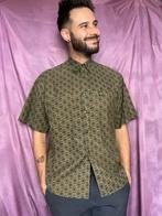 Vintage overhemd /print / groen-khaki / medium-large / M-L, Ophalen of Verzenden, Gedragen, Groen, Vintage
