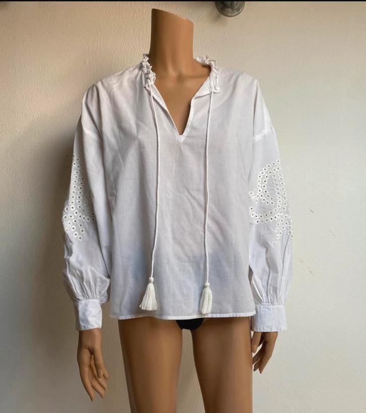 By Bar blouse wit broderie S zga Nieuw, Kleding | Dames, Blouses en Tunieken, Zo goed als nieuw, Wit, Ophalen of Verzenden