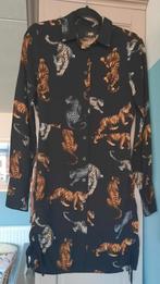 Seven Sisters jurk met dierenprint tijgers / maat S, Kleding | Dames, Maat 38/40 (M), Seven Sisters, Zwart, Ophalen of Verzenden