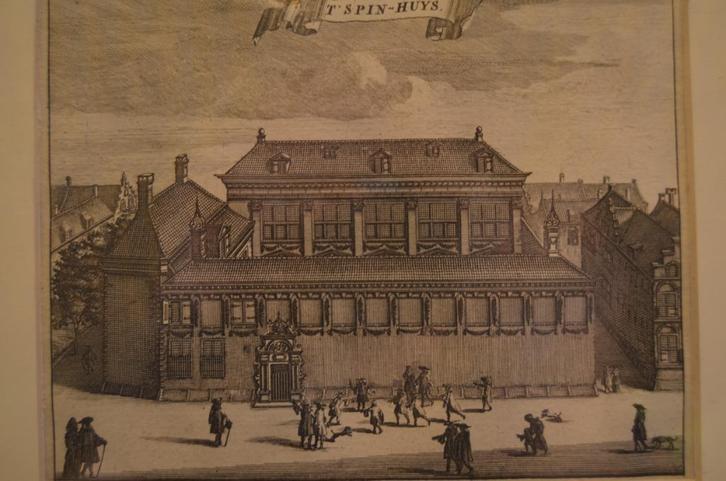 Leuke ets 't Spin-Huys Amsterdam, Antiek en Kunst, Kunst | Etsen en Gravures, Ophalen of Verzenden