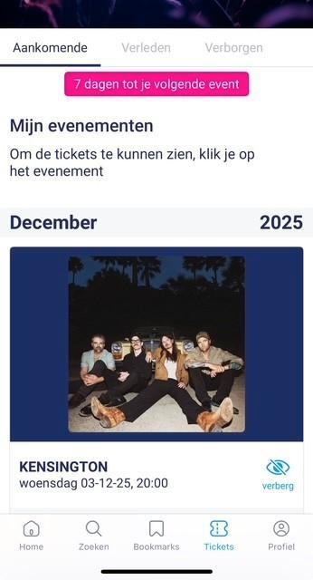 Te koop: 5 Kensington tickets woe. 03-12 - €20 per ticket, Tickets en Kaartjes, Concerten | Pop, Drie personen of meer, December