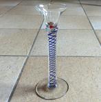 Rastal glazen kandelaar glas blauwe spiraal, Overige materialen, Gebruikt, Blauw, Ophalen of Verzenden