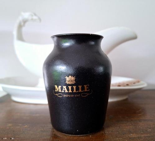 Maille mosterdpotje, mat zwart, grès, Antiek en Kunst, Curiosa en Brocante, Ophalen of Verzenden