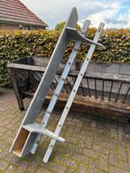 XXL regaal, grijs, plank, draadhaken,originele verf,brocante, Antiek en Kunst, Curiosa en Brocante, Ophalen