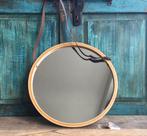 Spiegel rond bamboe lijst, Minder dan 50 cm, Rond, Nieuw, Ophalen of Verzenden