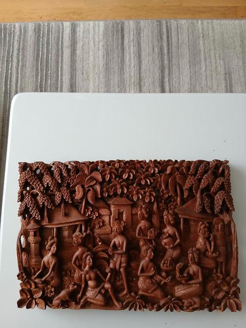Indonesisch Bali houten paneel reliëf 3d geboorte tafereel, Antiek en Kunst, Kunst | Beelden en Houtsnijwerken, Ophalen of Verzenden
