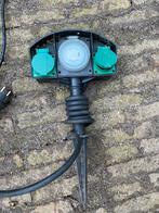 Stekkerdoos met verlengsnoer voor buiten, Tuin en Terras, Buitenverlichting, Waterbestendig, Netvoeding, Gebruikt, Ophalen of Verzenden