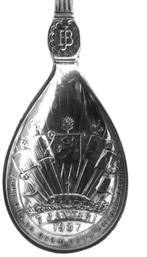 Lepeltje 1937 Huwelijk J & B bewerkte bak, Antiek en Kunst, Verzenden