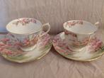 Royal Albert Blossom time 2 heerenkop en schotels, Ophalen of Verzenden, Zo goed als nieuw, Overige stijlen, Kop(pen) en/of Schotel(s)