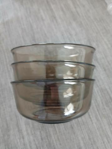 Vintage Arcoroc rookglas schaaltjes 12 cm. beschikbaar voor biedingen