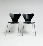 Set van 2 Model 3107 stoelen van Arne Jacobsen, 1990's, Huis en Inrichting, Stoelen, Gebruikt, Twee, Zwart, Design