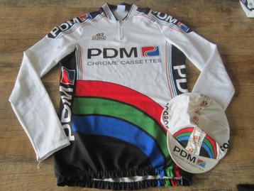 Wielershirt + pet  PDM chrome cassettes lange mouw 1986 beschikbaar voor biedingen