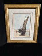 Aquarel Jongen op Strand - Toegeschreven aan Goethem, Ophalen of Verzenden