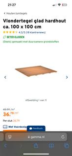 4 Houten vlonders 100 x 100, Doe-het-zelf en Verbouw, Platen en Panelen, Ophalen of Verzenden, Gebruikt, Overige materialen, Minder dan 20 mm