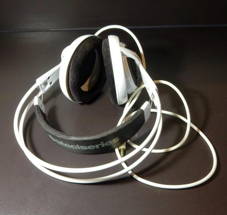 SteelSeries Siberia v1Wit, met velours ear-pads., Computers en Software, Headsets, Zo goed als nieuw, Over-ear, Bedraad, Gaming headset