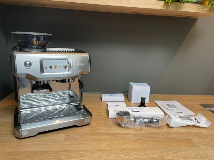 Sage Barista Touch Stainless Steel Espressomachine, Garantie, Witgoed en Apparatuur, Koffiezetapparaten, Zo goed als nieuw, Koffiebonen