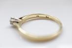 14 Karaat Gouden Solitair Ring Met 0.14ct Diamant, Ophalen of Verzenden, Zo goed als nieuw, 17 tot 18, Met edelsteen