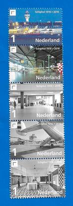 NVPH V3447-3451 - 100 jaar Schiphol 2016 - serie, Postzegels en Munten, Postzegels | Nederland, Verzenden, Na 1940, Postfris