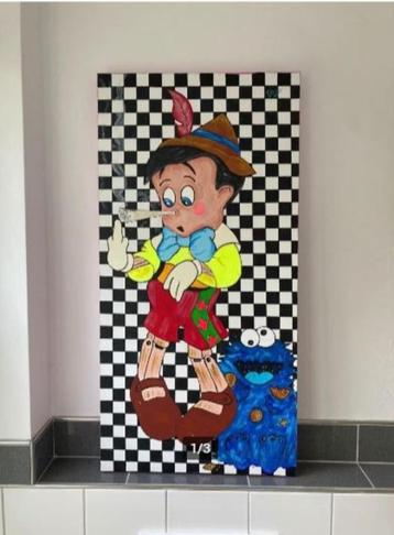 schilderij pop art `` Stoute Pinocchio`` xl