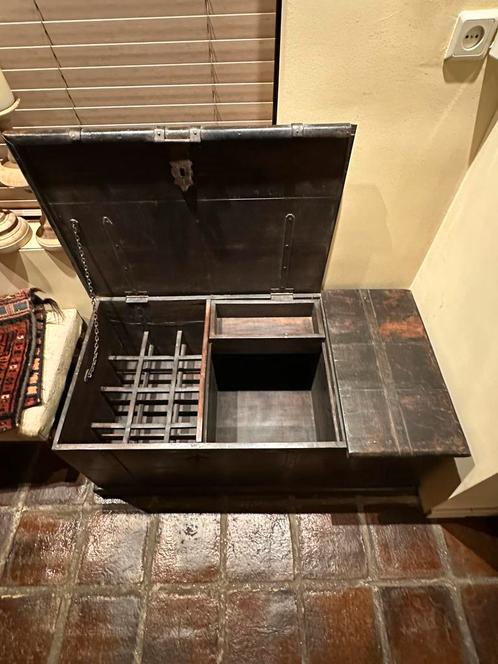 Teak Houten Kist opbergruimte eyecatcher Handwerk uit India, Huis en Inrichting, Woonaccessoires | Kisten, Nieuw, Minder dan 50 cm