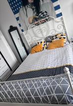 Ikea Leirvik metalen bed met lattenbodem 140 x 200, Ophalen, Wit, Tweepersoons, 140 cm