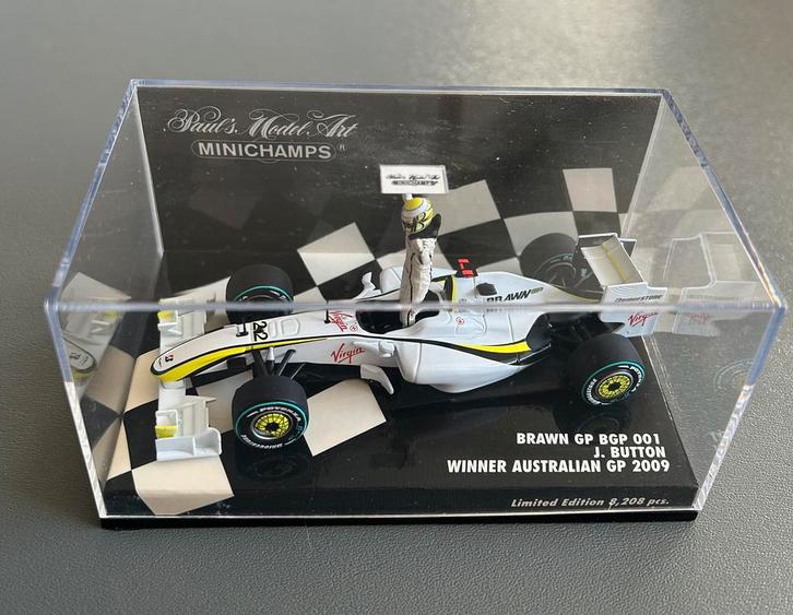 Jenson Button Brawn GP BGP 001 winnaar GP Australië 2009, Verzamelen, Automerken, Motoren en Formule 1, Zo goed als nieuw, Formule 1