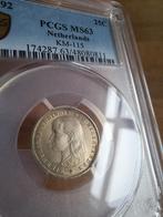 25 cent 1892 PCGS MS63, Postzegels en Munten, Munten | Nederland, Ophalen of Verzenden, Koningin Wilhelmina, 25 cent