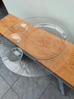 Glazen snack schaal met sauskommetjes, Schaal, Rond, Ophalen of Verzenden, Glas