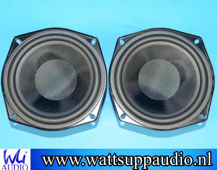 Dayton Audio ME525MTM Midrange speakers ( set van 2 ) 13 cm, Audio, Tv en Foto, Luidsprekers, Gebruikt, Front, Rear of Stereo speakers