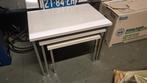 70s Set bijzettafeltjes, Ophalen, Minder dan 55 cm, Gebruikt, Metaal of Aluminium