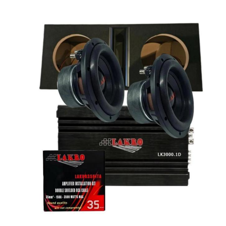 powerpack 5 - LAKRO - Dubbele 8 inch - 500 watt RMS - 2Ohm, Auto diversen, Autospeakers, Nieuw, Ophalen of Verzenden