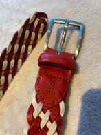 SF 1896 Riem - Rood/Wit Gevlochten - 110cm, Echt leder, Riem of Ceintuur, Gedragen, Rood