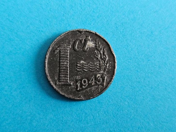 1 cent uit 1943, Postzegels en Munten, Munten | Nederland, Losse munt, 1 cent, Koningin Wilhelmina, Verzenden