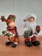 Kerstfiguren, kerstman en rendier., Diversen, Kerst, Ophalen of Verzenden, Zo goed als nieuw