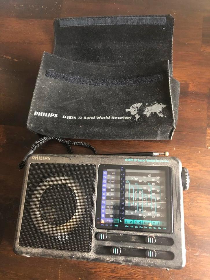 Vintage Philips wereldontvanger D 1875/00 6V  12 bands, Audio, Tv en Foto, Radio's, Gebruikt, Wereldontvanger, Ophalen of Verzenden