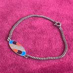 Verzilverd Cloisonné Armbandje, Sieraden, Tassen en Uiterlijk, Armbanden, Verzenden, Zo goed als nieuw, Zilver
