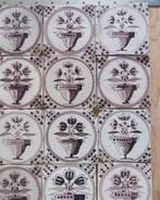 45 x 19e eeuwse tulpen in bloempot tegel Delftse wandtegels, Ophalen