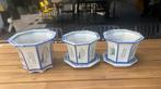 3 Chinese bloempotten en 2onderschotels, Antiek en Kunst, Ophalen