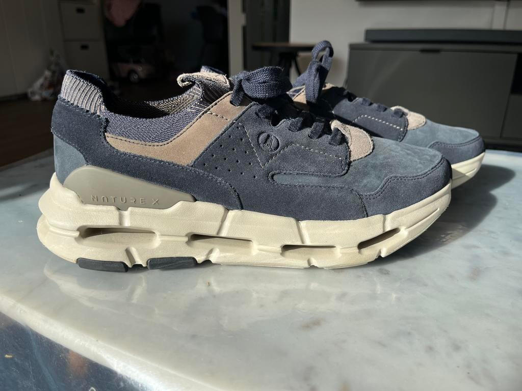 Clarks Nature X Sneakers Heren - Maat 44 - Donkerblauw, Ophalen of Verzenden, Zo goed als nieuw, Blauw, Sneakers of Gympen
