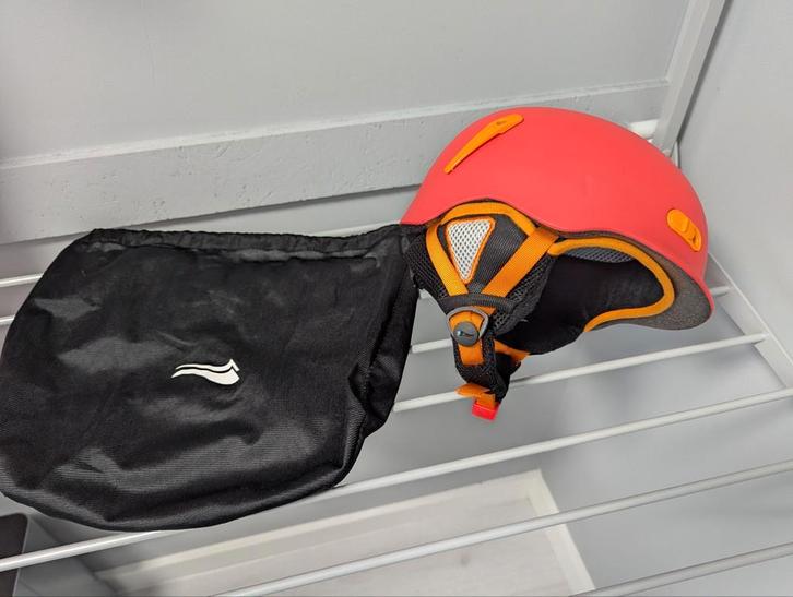 XS/S roze/oranje skihelm met opbertas, Sport en Fitness, Snowboarden, Gebruikt, Helm of Bescherming, Ophalen of Verzenden