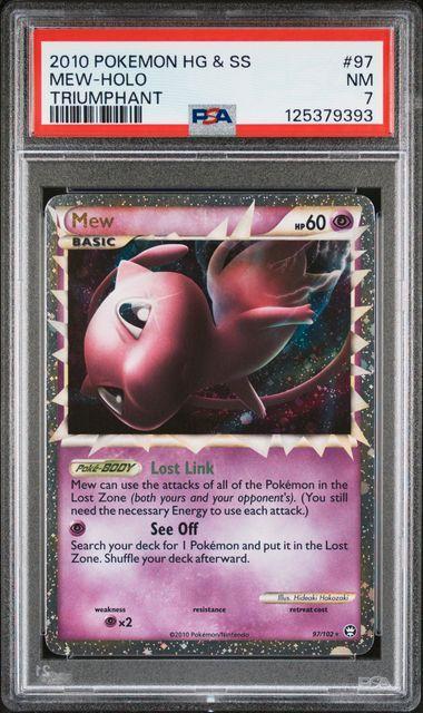 Mew prime Heart gold soul silver Triumphant 2010 PSA 7, Hobby en Vrije tijd, Verzamelkaartspellen | Pokémon, Zo goed als nieuw