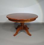 70s Pine wood dining table / wood column grenen, Huis en Inrichting, 100 tot 150 cm, 100 tot 150 cm, Grenenhout, Rond
