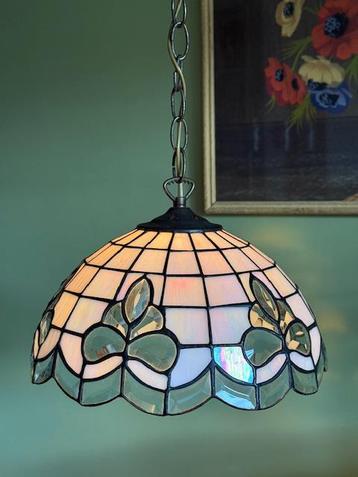 Hanglamp, tiffany, glas in lood, vintage, jr 60/70, netjes beschikbaar voor biedingen