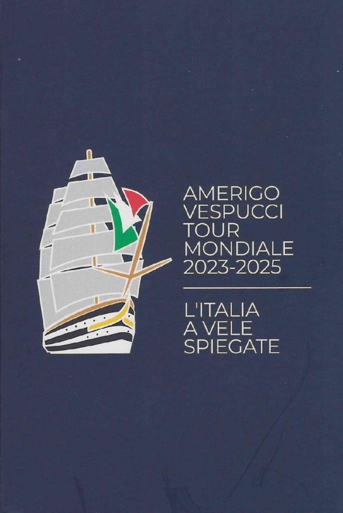 Italië 2 euro 2025: Zeilschip Vespucci, BU in coincard
