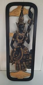 Mooi houtsnijwerk wandpaneel uit Thailand, Ophalen of Verzenden, Gebruikt