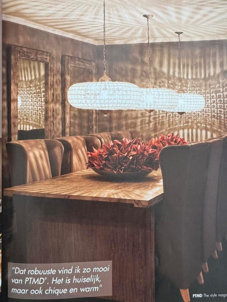 Grote robuuste eetkamerstoelem van PTMD, Huis en Inrichting, Stoelen, Gebruikt, Vijf, Zes of meer stoelen, Stof, Overige kleuren